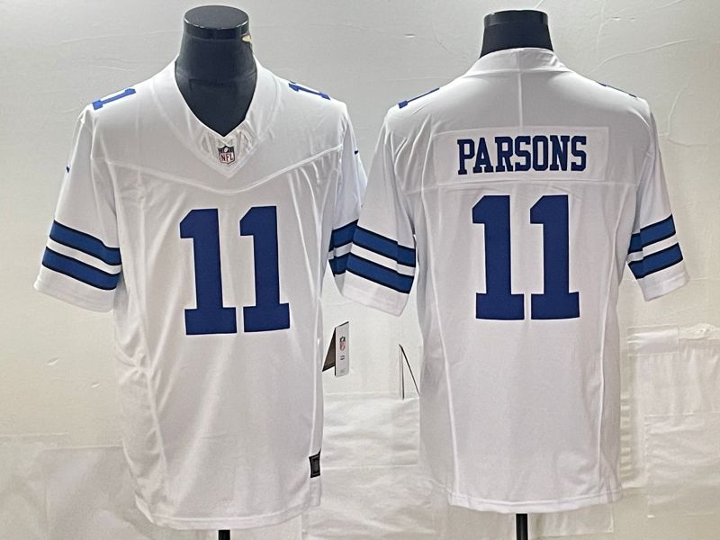 Men Dallas Cowboys #11 Parsons White Nike Vapor Limited NFL Jersey->dallas cowboys->NFL Jersey